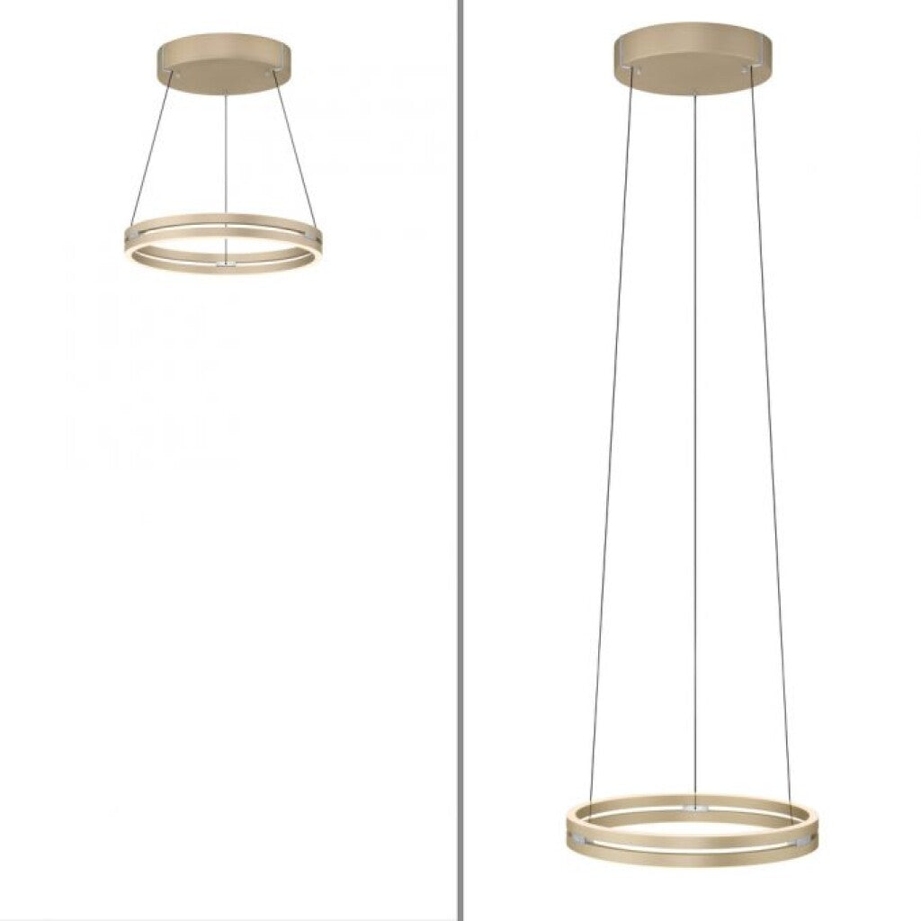 Colgante led anillo motorizado 40w 50cm a control remoto con varias funciones, Champagne