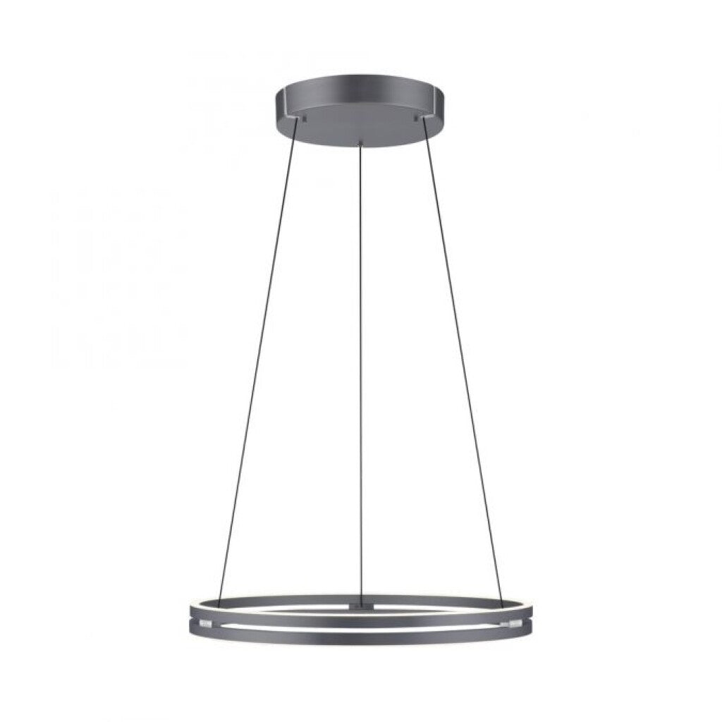 Colgante led anillo motorizado 44w 70cm a control remoto con varias funciones, Gris grafito
