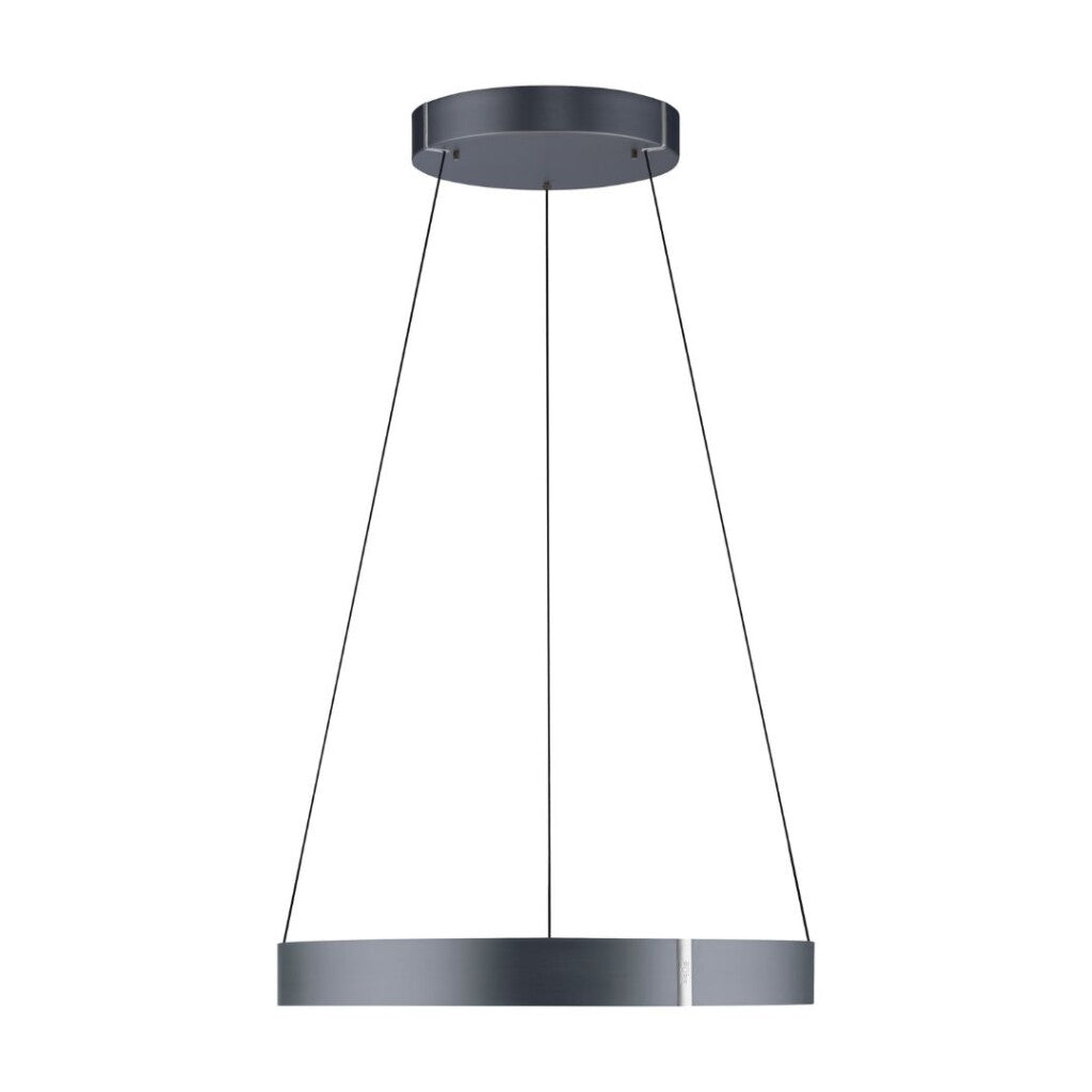 Colgante led anillo motorizado 44w 70cm a control remoto con varias funciones, gris grafito