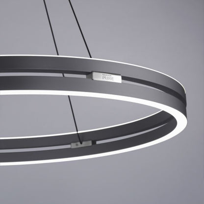 Colgante led anillo motorizado 44w 70cm a control remoto con varias funciones, Gris grafito