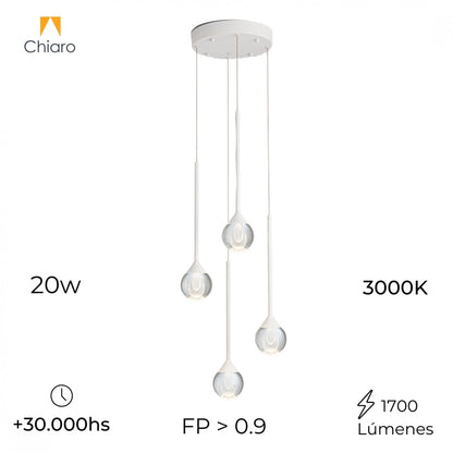 Colgante led de suspender con 4 esferas flotantes 20W