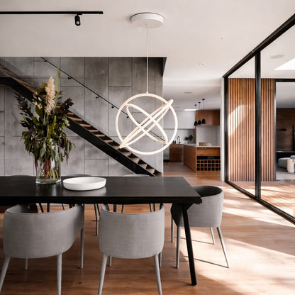 Colgante Led Diseño Átomo tres aros 80W Dimerizable
