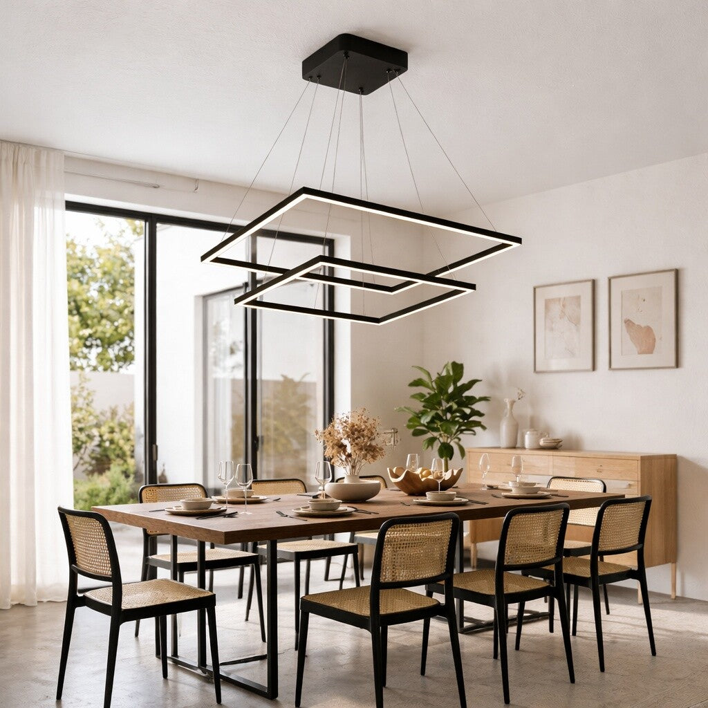 Colgante led dos Marcos 60 + 40cm 70W Dimerizable NEGRO