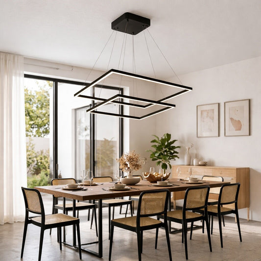 Colgante led dos Marcos 60 + 40cm 70W Dimerizable NEGRO