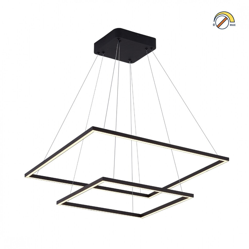 Colgante led dos Marcos 60 + 40cm 70W Dimerizable NEGRO
