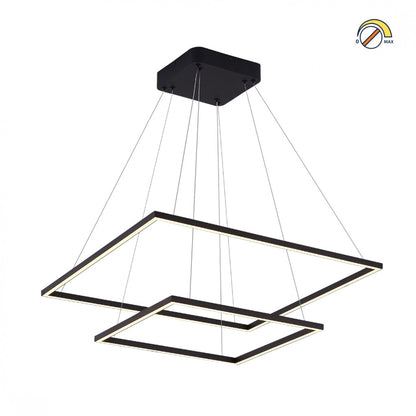 Colgante led dos Marcos 60 + 40cm 70W Dimerizable NEGRO