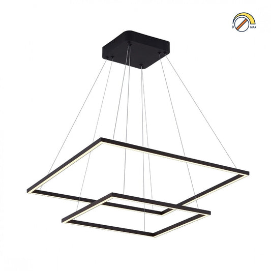 Colgante led dos Marcos 60 + 40cm 70W Dimerizable NEGRO