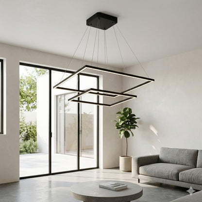 Colgante led dos Marcos 60 + 40cm 70W Dimerizable NEGRO