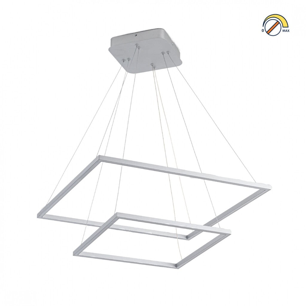 Colgante led dos Marcos 60 + 40cm 70W Dimerizable Plata