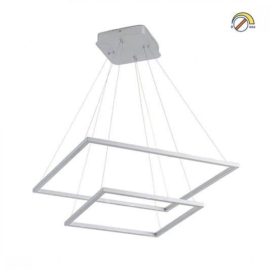 Colgante led dos Marcos 60 + 40cm 70W Dimerizable Plata