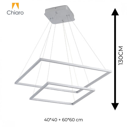 Colgante led dos Marcos 60 + 40cm 70W Dimerizable Plata