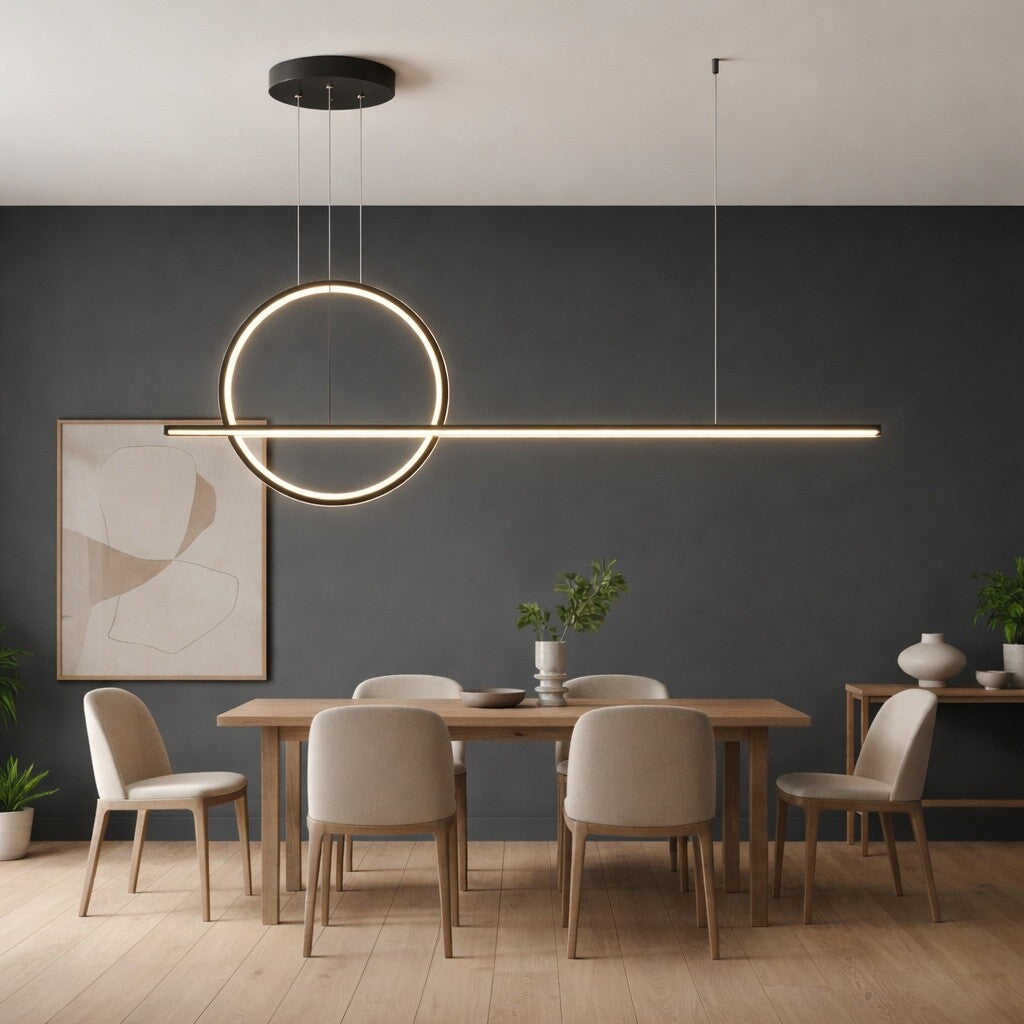 Colgante Led linea y anillo 49W Dimerizable