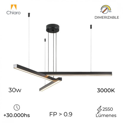 Colgante Led lineal 3 barras 30W Dimerizable
