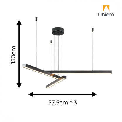Colgante Led lineal 3 barras 30W Dimerizable