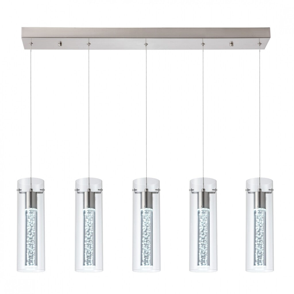 Colgante led lineal cinco cilindros efecto agua 30W