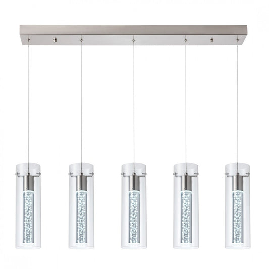 Colgante led lineal cinco cilindros efecto agua 30W
