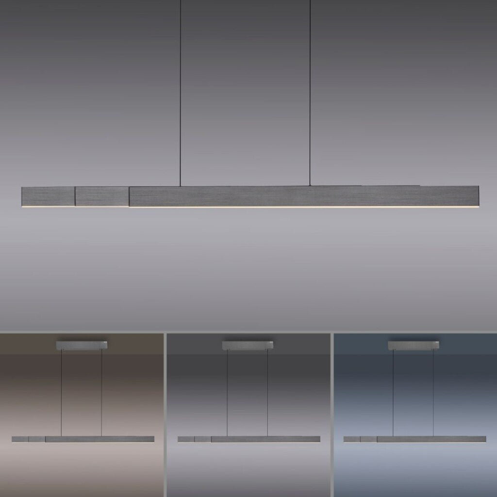Colgante led lineal motorizado con varias funciones, gris plata