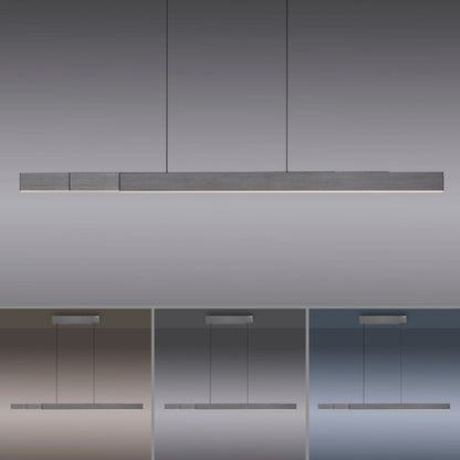 Colgante led lineal motorizado con varias funciones, gris plata