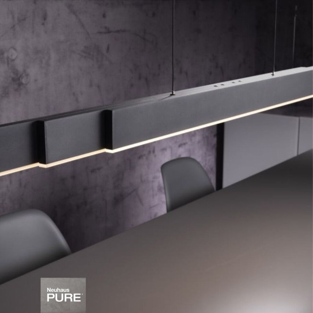 Colgante led lineal motorizado con varias funciones, gris plata