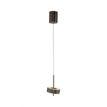 Colgante led orientable 9w 14cm regulable a control remoto, Marrón metalizado oscuro