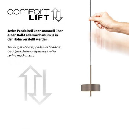 Colgante led orientable 9w 14cm regulable a control remoto, Marrón metalizado oscuro