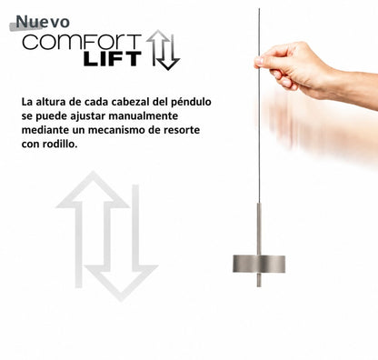 Colgante led orientable 9w 14cm regulable a control remoto, plateado