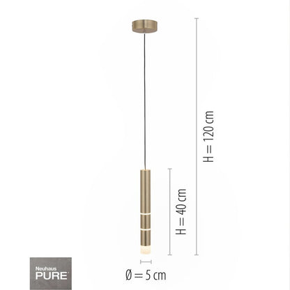 Colgante led rotativo tubular dorado 7 posiciones de luz 3000K 10W
