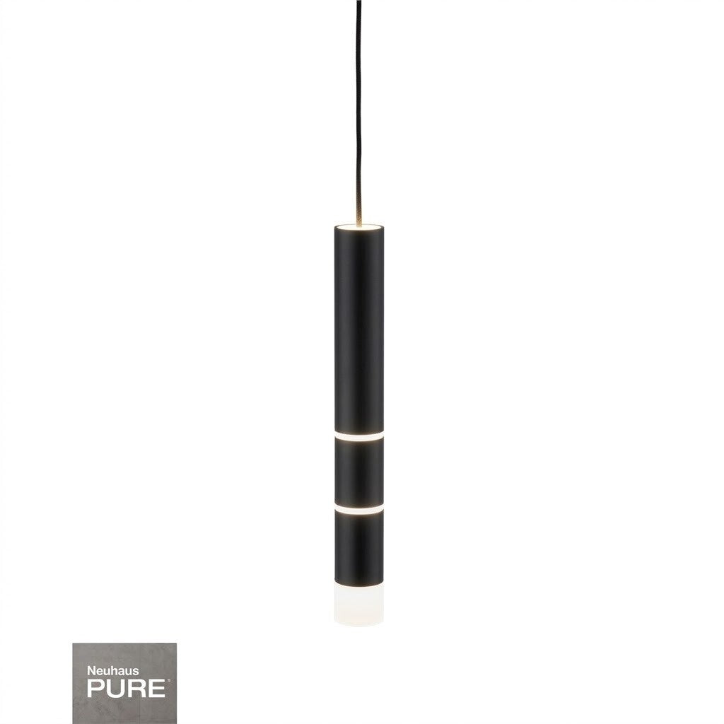 Colgante led rotativo tubular negro 7 posiciones de luz 3000K 10W