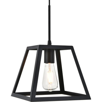 Colgante trapecio 1 lámpara negro 21cm E27