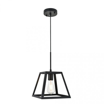 Colgante trapecio 1 lámpara negro 21cm E27