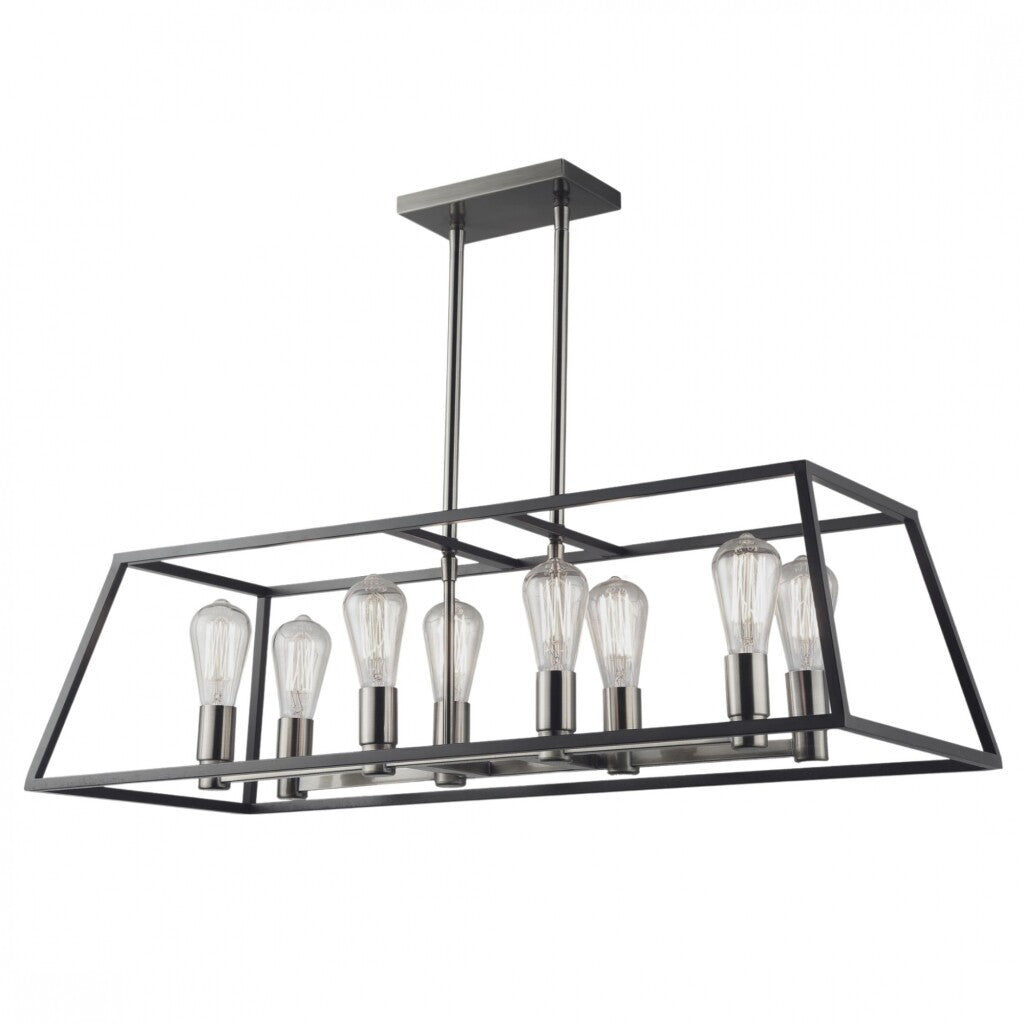 Colgante trapecio para 8 lámparas negro 89cm E27