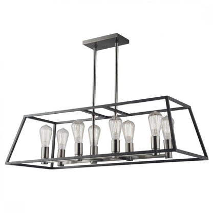 Colgante trapecio para 8 lámparas negro 89cm E27