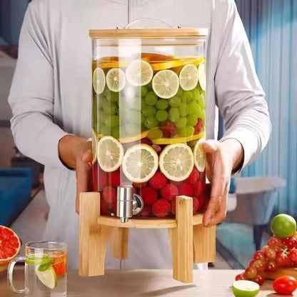 DISPENSADOR 5L DE LIQUIDOS VIDRIO /MADERA LH-3088