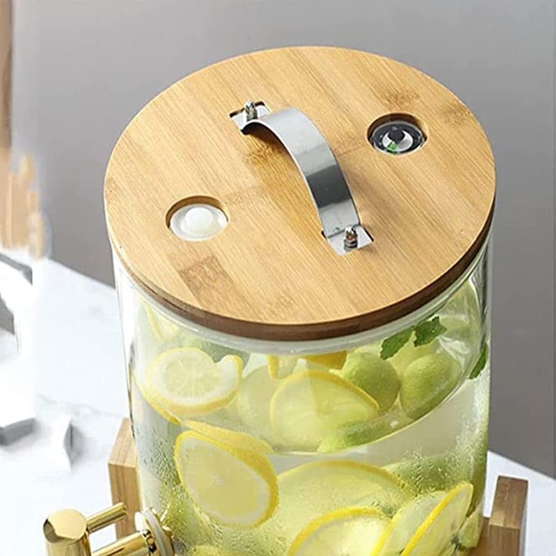 DISPENSADOR 10L DE LIQUIDOS VIDRIO /MADERA LH-3090