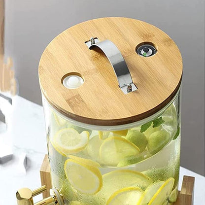 DISPENSADOR 10L DE LIQUIDOS VIDRIO /MADERA LH-3090