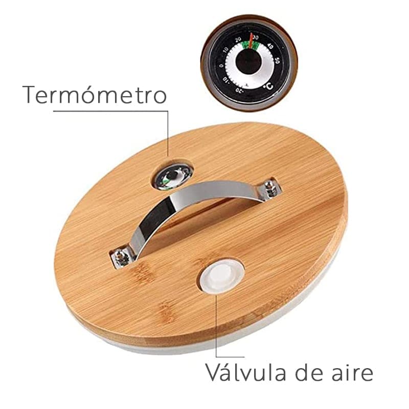 DISPENSADOR 10L DE LIQUIDOS VIDRIO /MADERA LH-3090