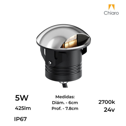 Embutido 1 haz de luz LED 5W Rasante IP67 24 volt