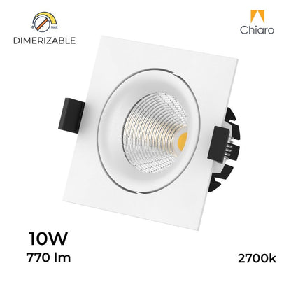 Embutido led 10w cuadrado móvil DIMERIZABLE 2700K