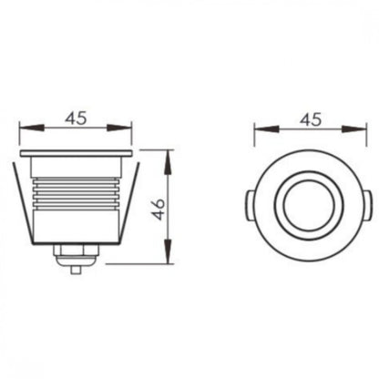 Embutido led anillo, de pared, IP65 24 volt