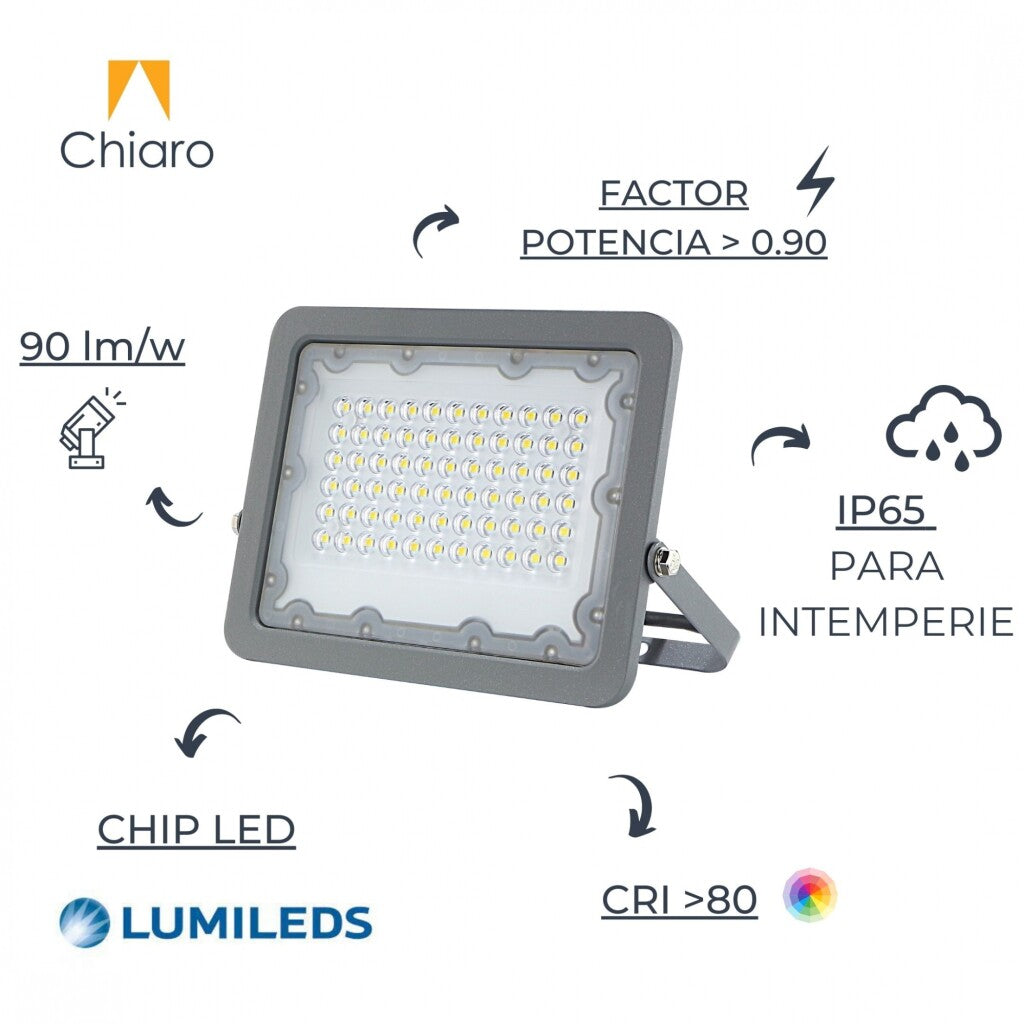Foco Led Reflector 100w Slim Smd, Chip Led Lumileds