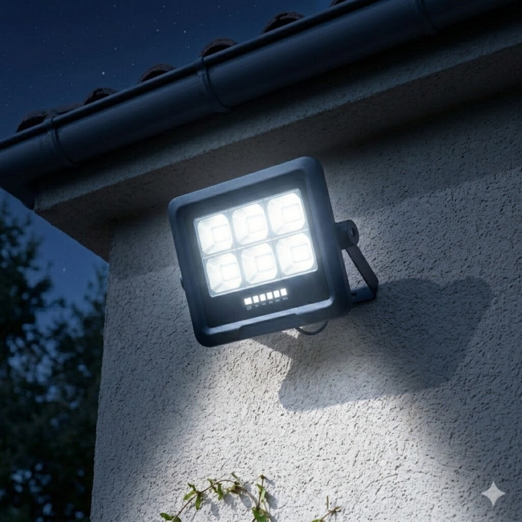 Foco Led Slim 50W Solar, con fotocélula y control remoto