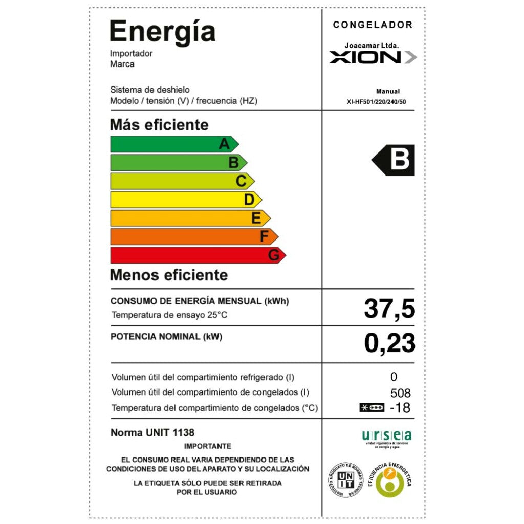 freezer horizontal 508 litros xion