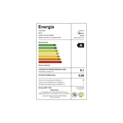 Frigobar Negro 93L Midea MDRD142FGR30