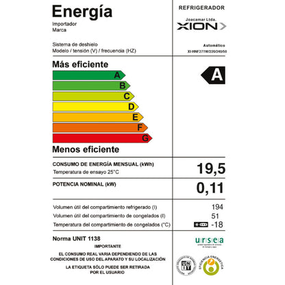 heladera refrigerador frío seco 246 litros