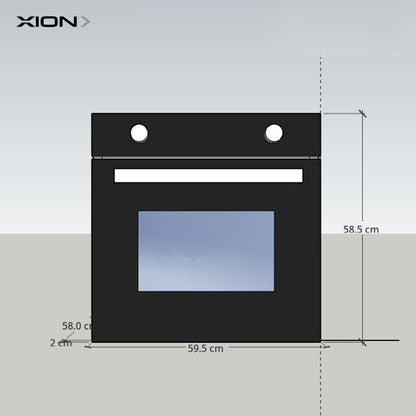 horno de empotrar 60 cm mecánico frente vidrio negro