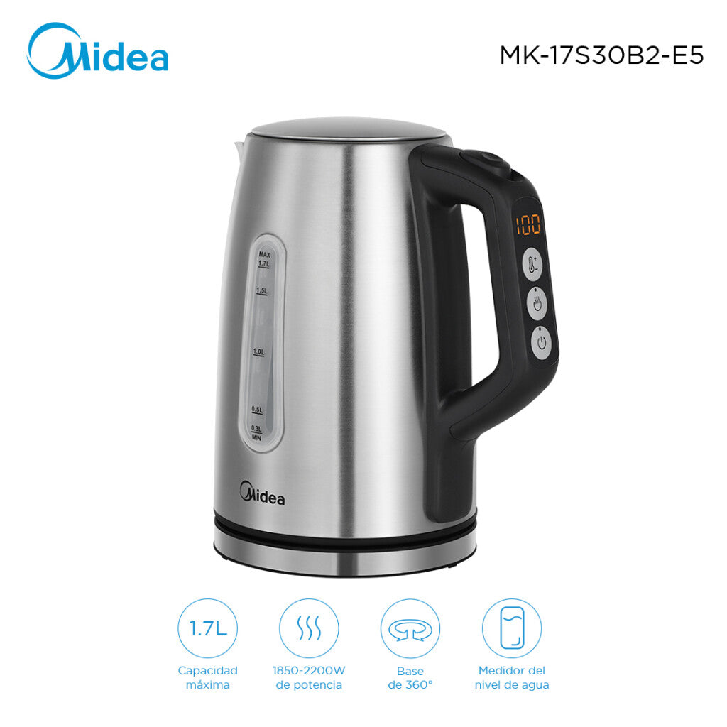 Jarra eléctrica Midea 1,7L Inox MK-17S30B2-E5