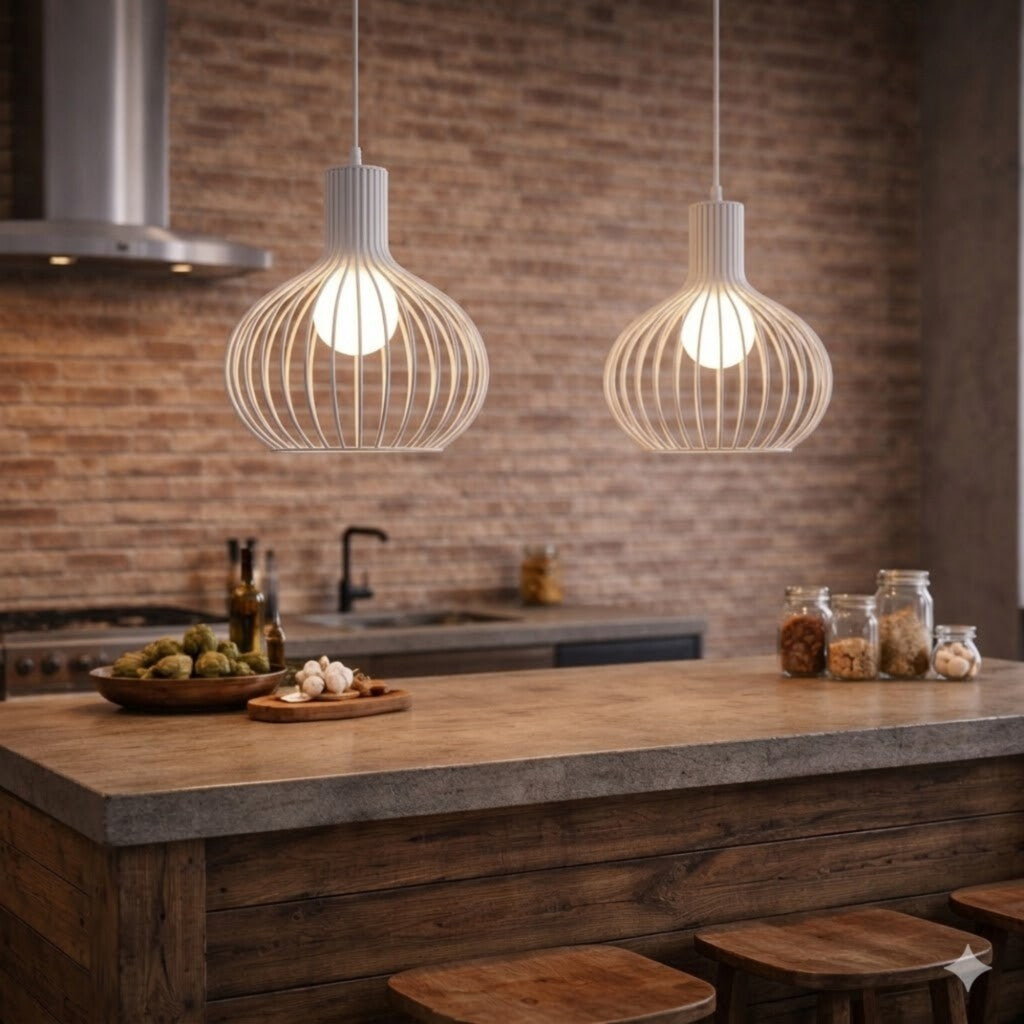 Campana de Aluminio y madera estilo nórdico