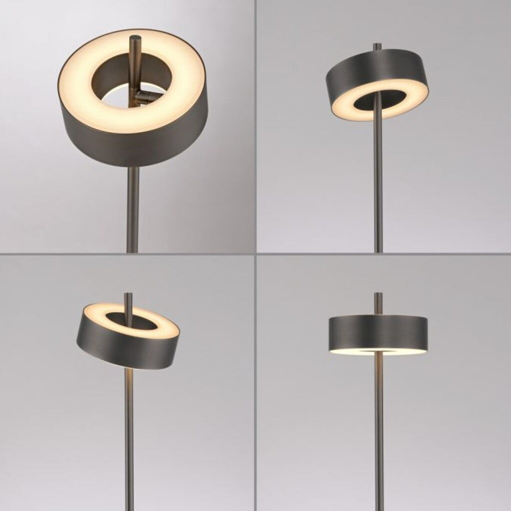 LAMPARA DE PIE ANILLO MARRÓN DIMERIZABLE Y CCT 9W CON CONTROL - 140CM