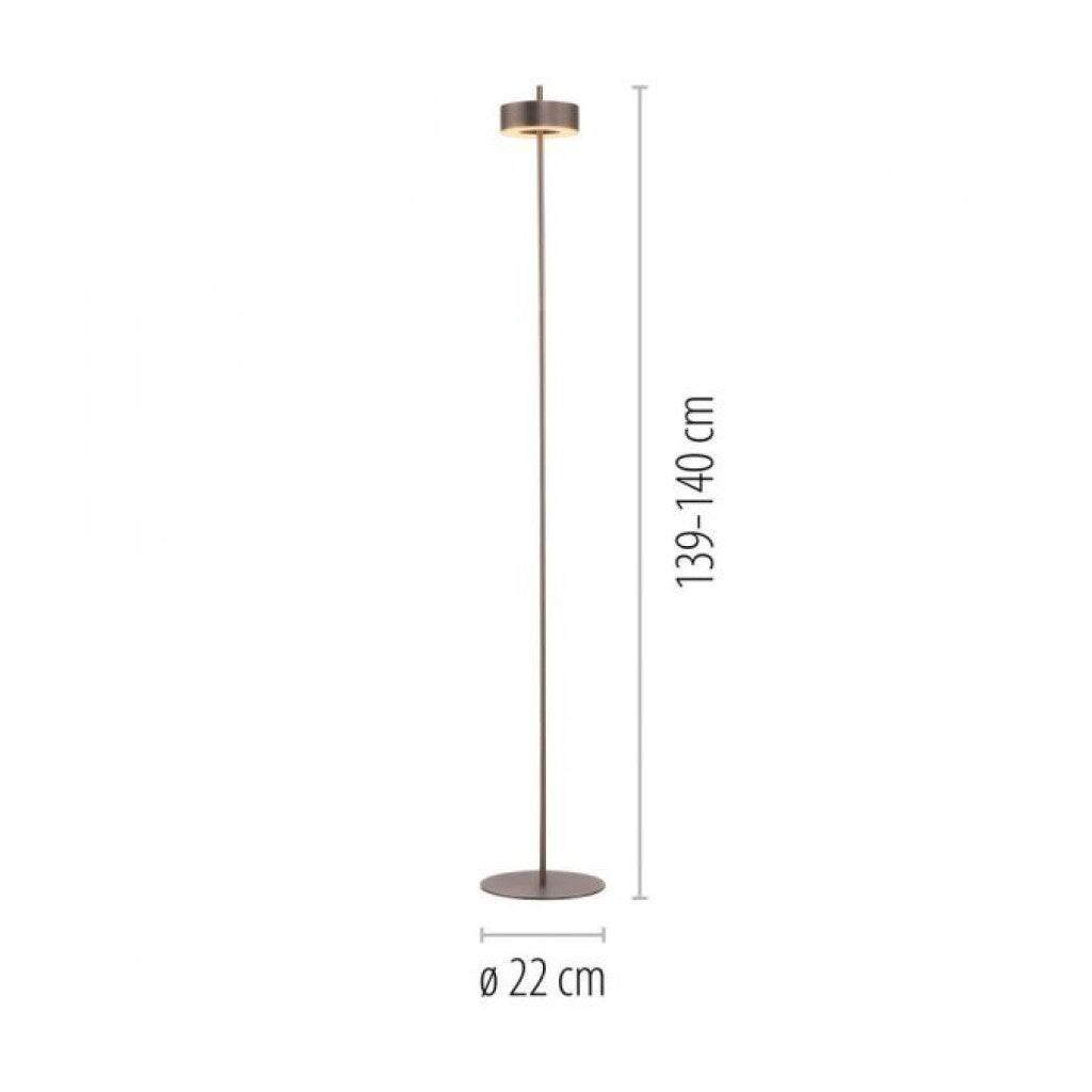 LAMPARA DE PIE ANILLO MARRÓN DIMERIZABLE Y CCT 9W CON CONTROL - 140CM