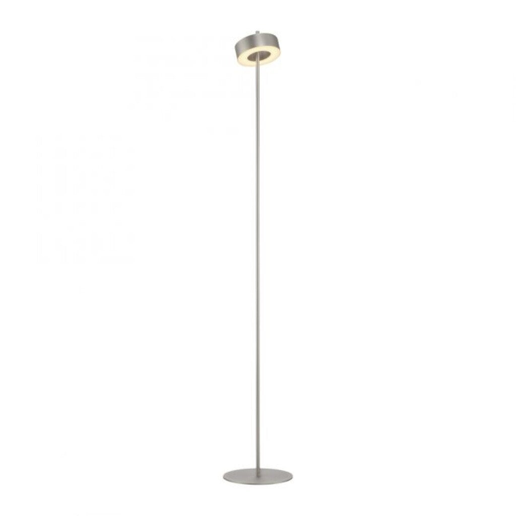 LAMPARA DE PIE ANILLO PLATA DIMERIZABLE Y CCT 9W CON CONTROL - 140CM